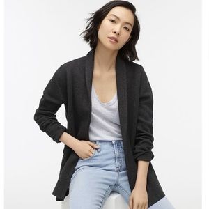 J. Crew Camille Sweater Blazer with Shawl Collar in Heather Coal, Size S